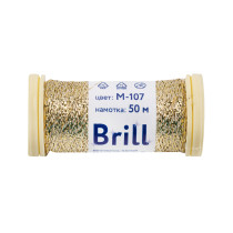 Нитки для вышивания Gamma Brill мулине М металлик 100% полиэстер 50 м M- 107 золотистый