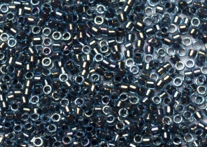 Бисер Япония MIYUKI Delica цилиндрический 11/0 5г DB-0286 аква-/серый с цветной линией