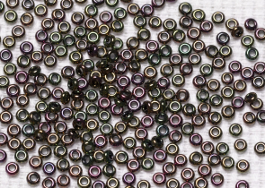 Бисер Япония DEMI 11/0 10г 0509 фиолетовый/зелёный, металлизированный золотом ирис
